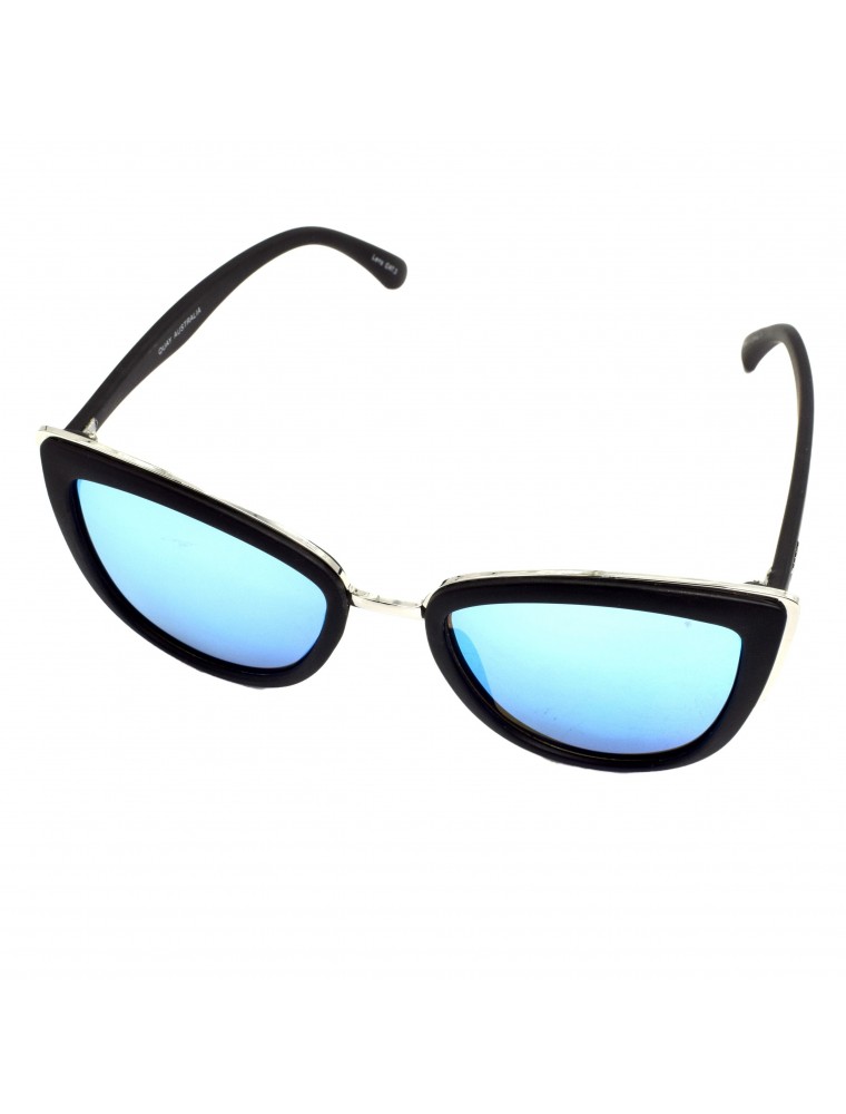 Ochelari de soare, Quay Australia, My Girl, cat-eye cu lentile albastre, Negru/Auriu, 01693